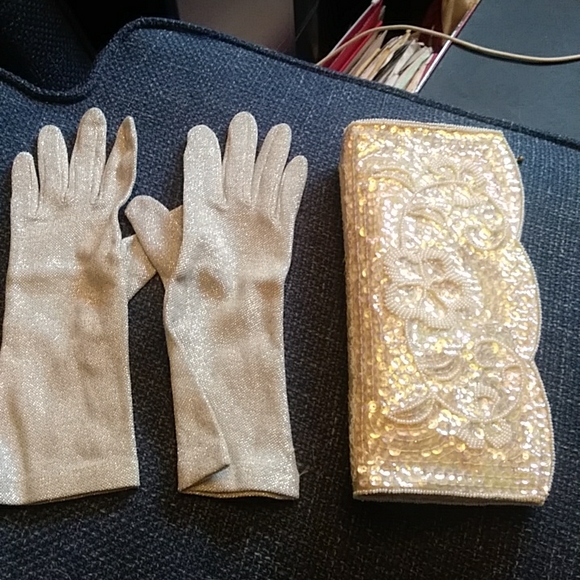 ? Handbags - Fancy clutch purse and gloves